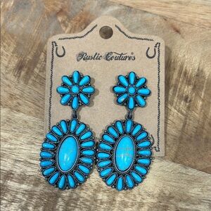 Turquoise Floral Drop Earrings